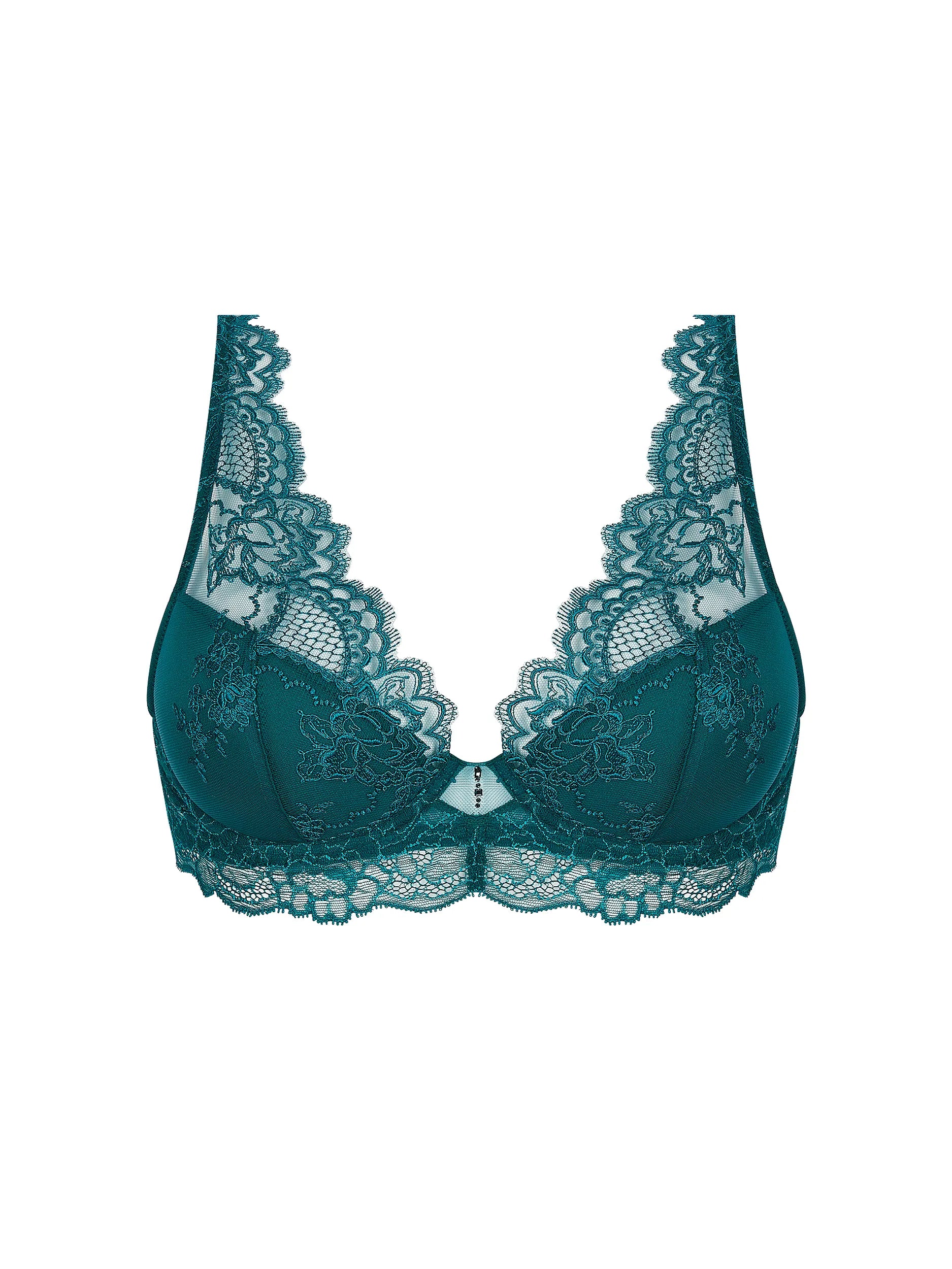 Soutien-gorge Lise Charmel Sublime Dentelle Vert - Taille 90D, Armatures, Style Princesse