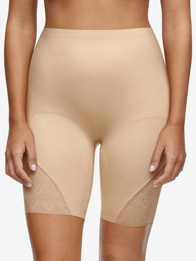 Chantelle - Sexy Shape Shorty Taille Haute Mi-Cuisse Beige Doré Chantelle Culotte Gianantes À Jambes Longue