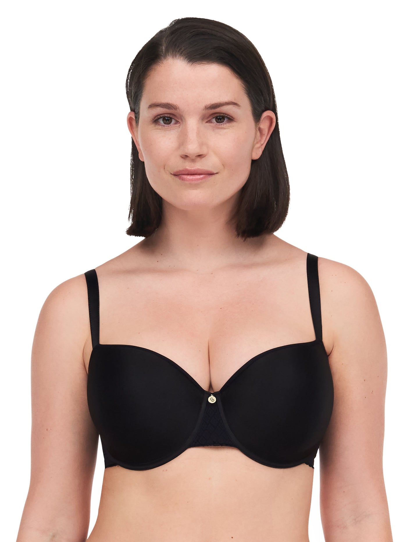 Chantelle - Lucie Soutien-Gorge Demi-Bonnet Mémoire De Forme Lace Confort Noir Chantelle Soutien-Gorge Rembourré