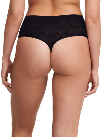 Chantelle - Softstretch String à Taille Haute à Rayures Noir Chantelle String