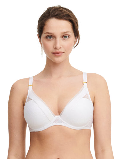 Chantelle - Graphic Allure Soutien-Gorge Coque Plongeant Blanc Chantelle Soutien Gorge Plongeant