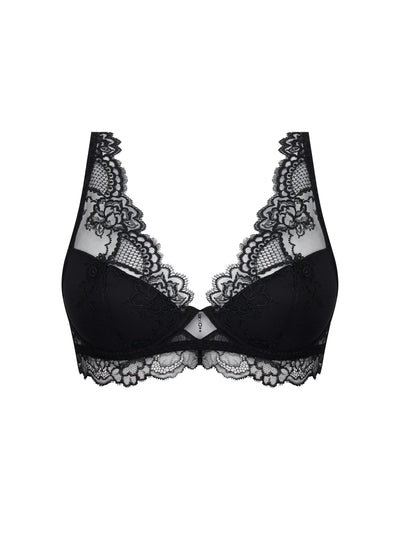 Lise Charmel - Sublime En Dentelle Soutien Gorge 1/2 Mousse Fantaisie Noir