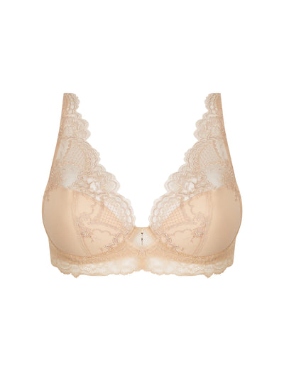 Lise Charmel - Sublime En Dentelle Soutien Gorge 1/2 Mousse Fantaisie Nude Sublime