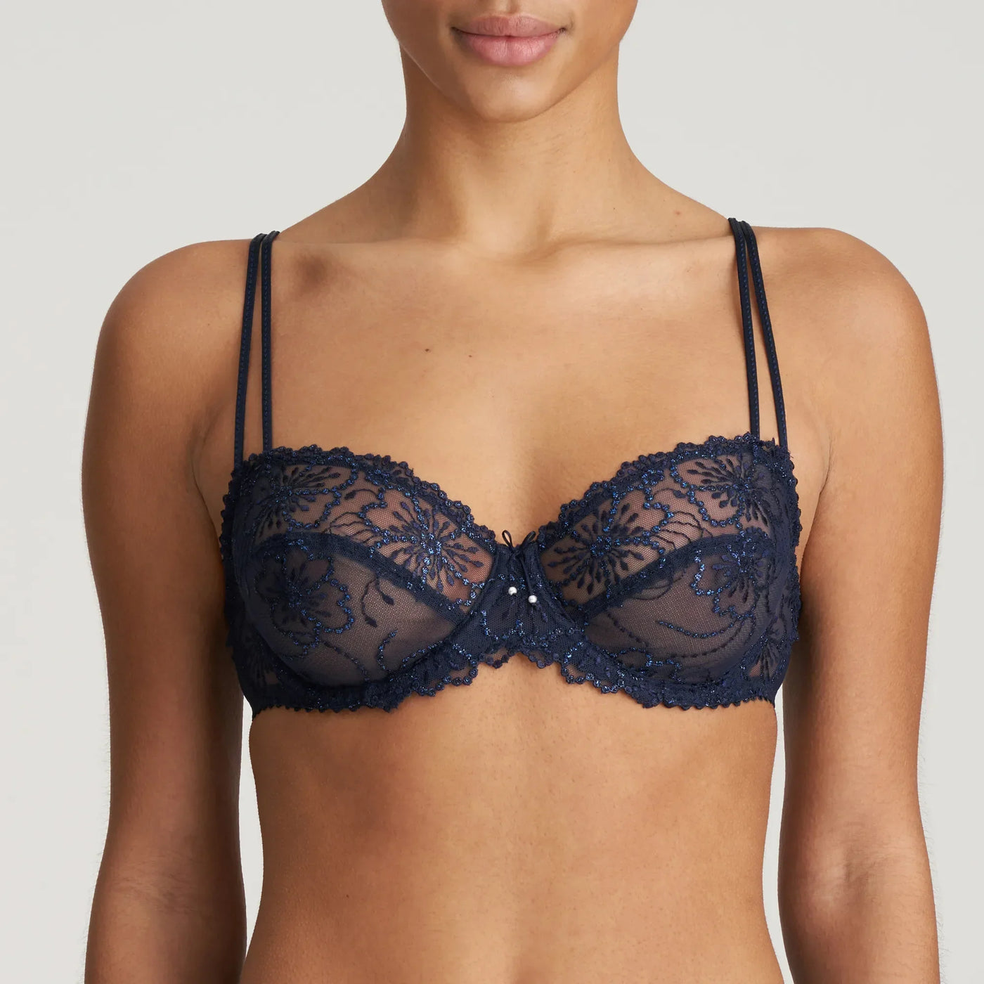 Marie Jo - Jane Soutien-Gorge Balconnet Couture Horizontale Velours Bleu