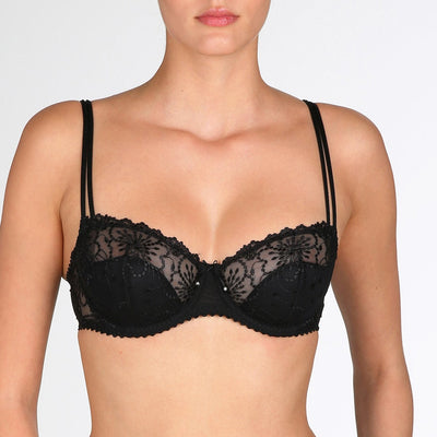 Marie Jo Jane Balcony Padded With Seam - Black Balcony Bra Marie Jo 