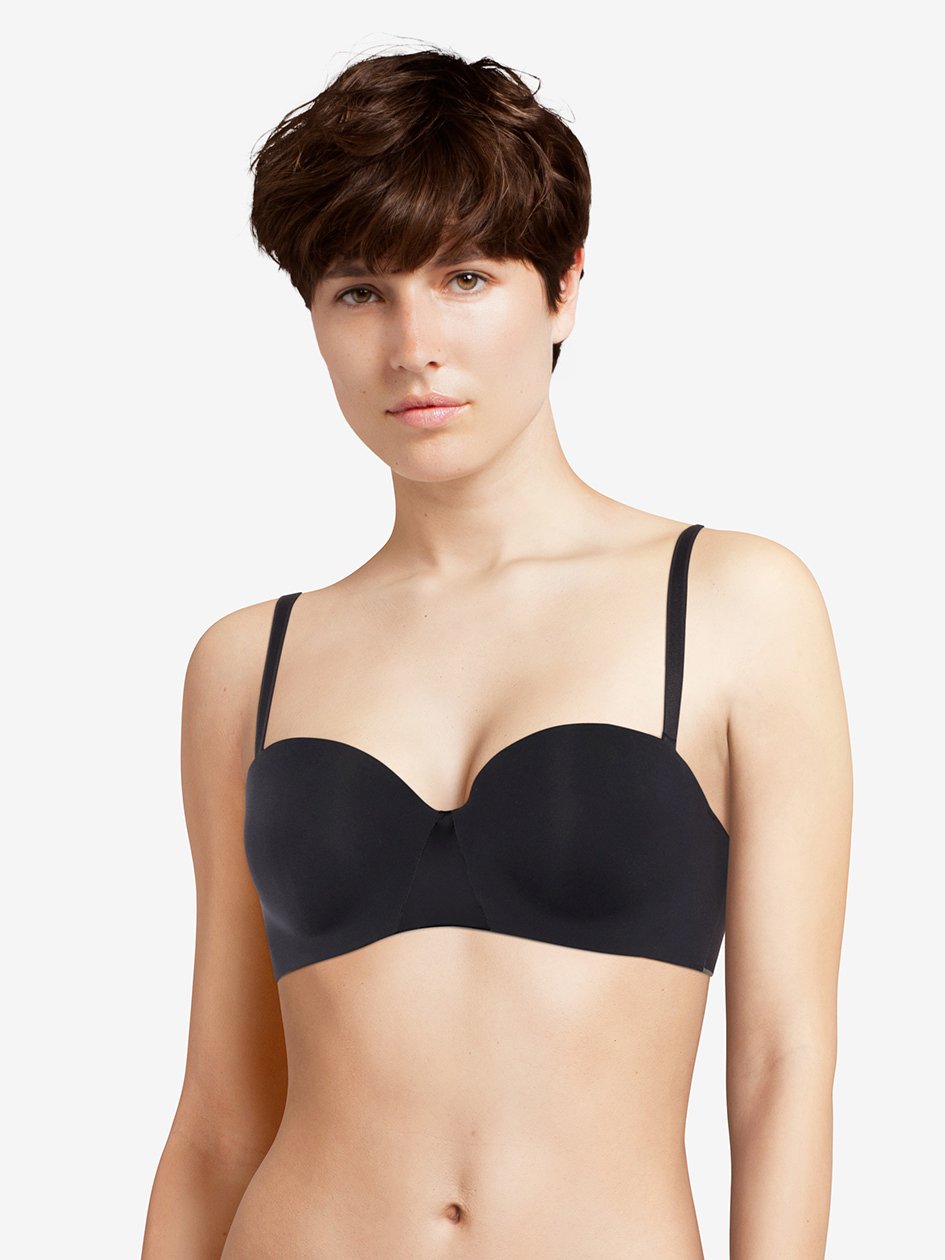 Chantelle Invisible Regina Bandeau T-Shirt Bra - Black Bandeau Bra Chantelle